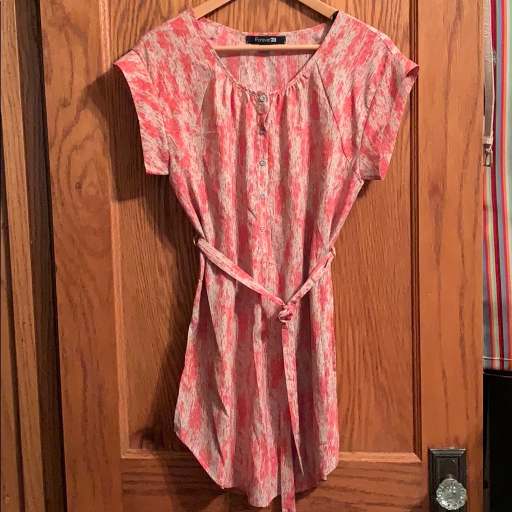Orange/Cream Patterned Shirt/Dress